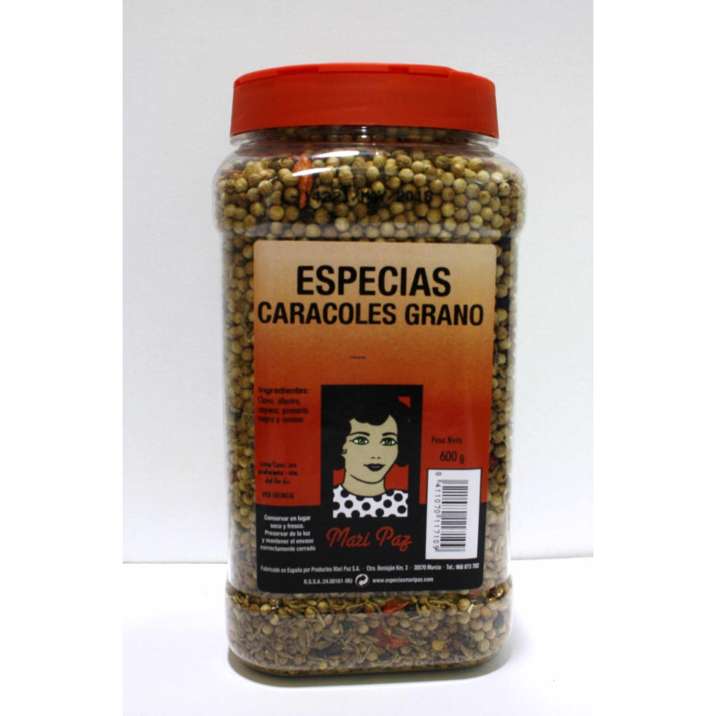 ESPECIAS CARACOLES GRANO BOTE 12/600g